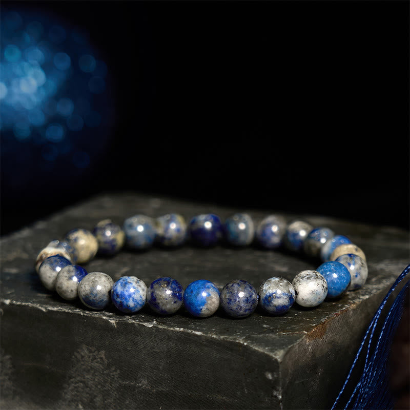 Buddha-Stein-Lazurit-Armband (Lapis Lazuli) – Selbstfürsorge und positives Armband - image 1