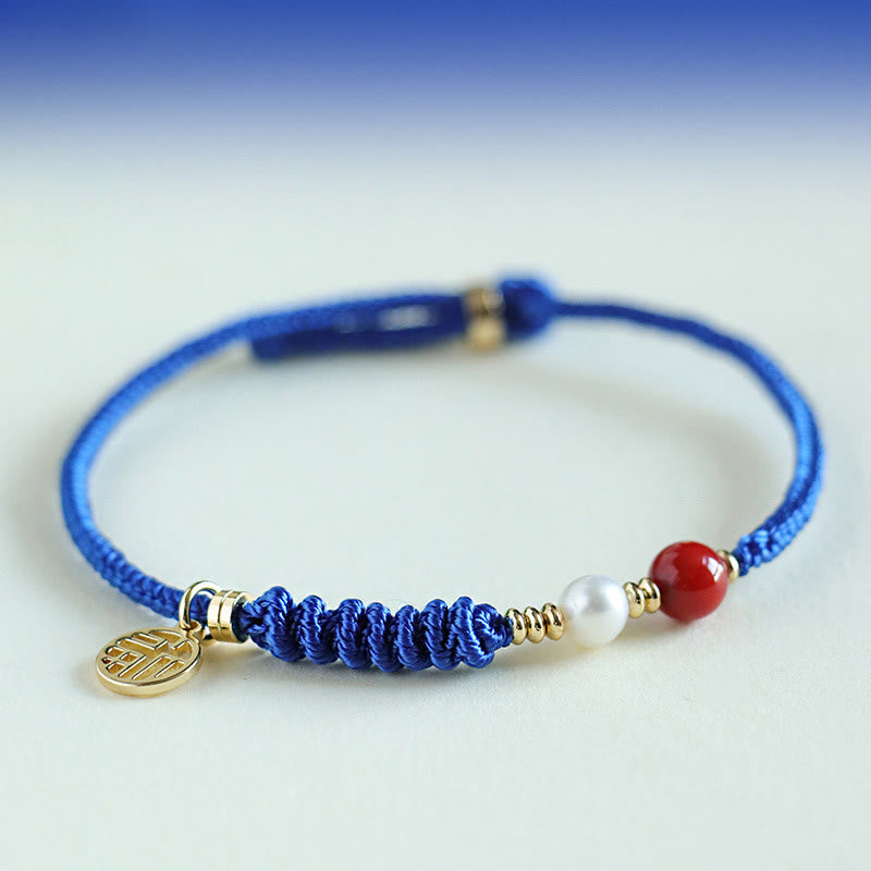 Buddha Stones ​​Kleinblaue Schnur Südroter Achat Granat Blauer Aventurin Lazurit Lapislazuli Kupfer Schmetterling Fu Charakter Positives Armband - image 11