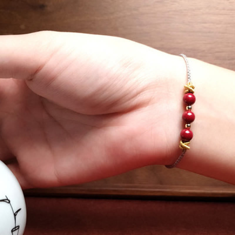 Buddha Stones Buntes Armband aus Zinnober mit ruhiger Schnur - image 16