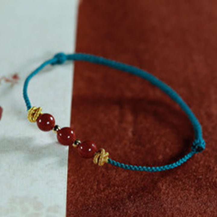 Buddha Stones Buntes Armband aus Zinnober mit ruhiger Schnur - image 3