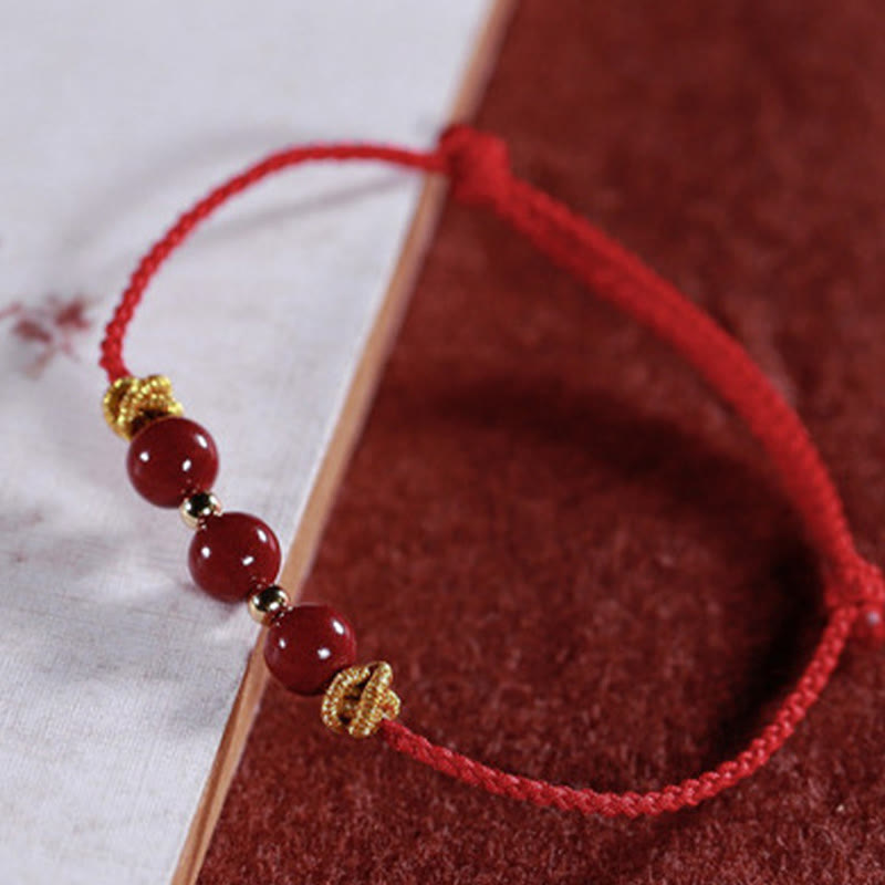 Buddha Stones Buntes Armband aus Zinnober mit ruhiger Schnur - image 1