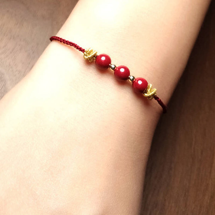 Buddha Stones Buntes Armband aus Zinnober mit ruhiger Schnur - image 12