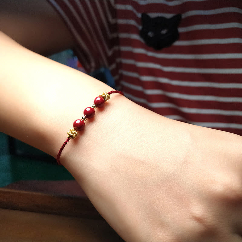 Buddha Stones Buntes Armband aus Zinnober mit ruhiger Schnur - image 13