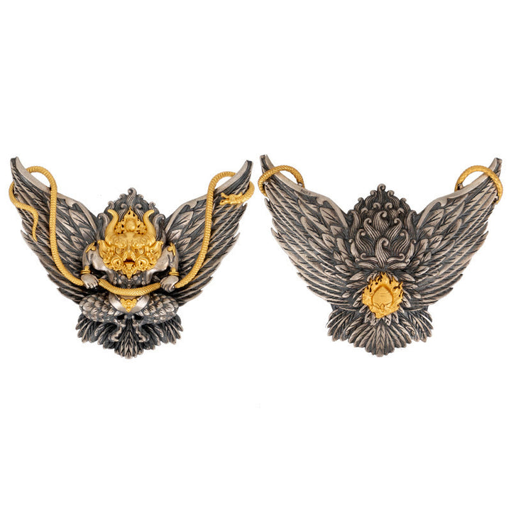 Halskette mit Anhänger Buddha Stones 925 Sterling Silber tibetischer Garuda Vogel Drache Schlange Weisheit - image 11
