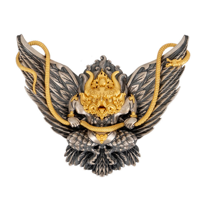 Halskette mit Anhänger Buddha Stones 925 Sterling Silber tibetischer Garuda Vogel Drache Schlange Weisheit - image 9