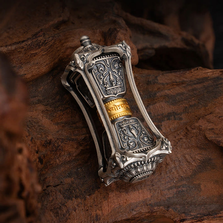 Halskette mit Anhänger „Zakiram“ aus tibetischem 925er Sterlingsilber mit Buddha Stones , Segen der Göttin des Reichtums - image 3