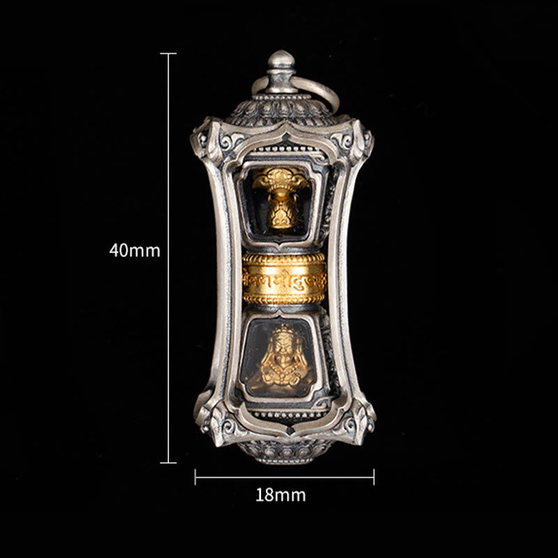 Halskette mit Anhänger „Zakiram“ aus tibetischem 925er Sterlingsilber mit Buddha Stones , Segen der Göttin des Reichtums - image 9