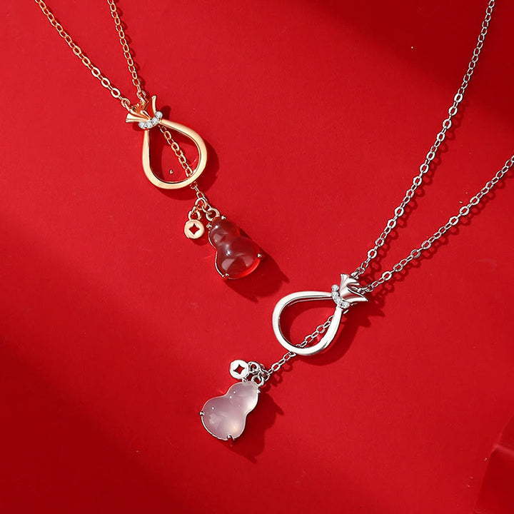 Buddha Stones Roter Achat Chalcedon 925 Sterling Silber Kürbis Glückstasche Vertrauen Halskette Anhänger - image 3