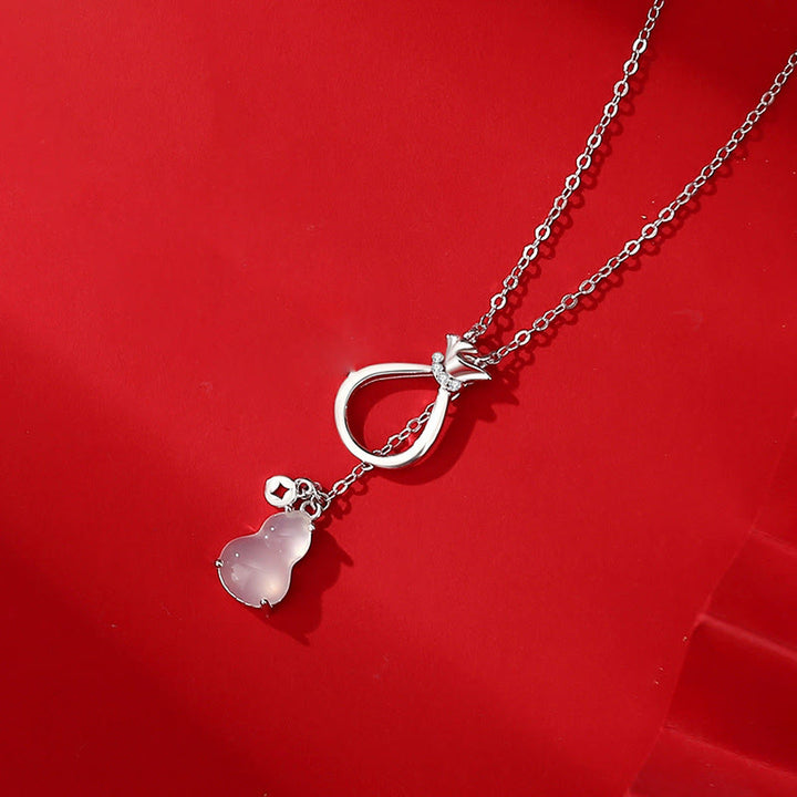 Buddha Stones Roter Achat Chalcedon 925 Sterling Silber Kürbis Glückstasche Vertrauen Halskette Anhänger - Chalcedon 925 Sterlingsilber - image 4