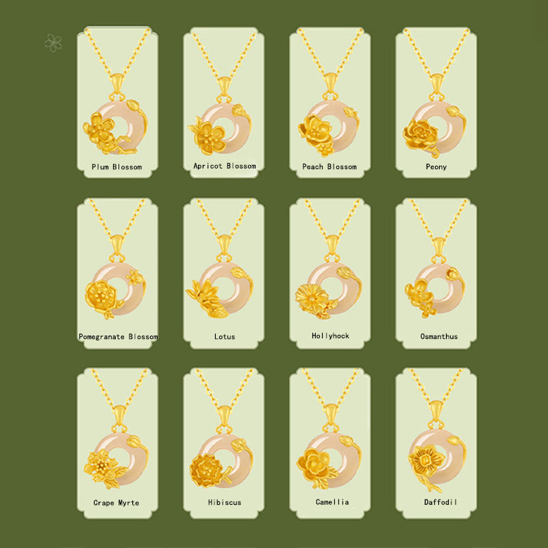 Buddha Stones ​​Chalcedon 925 Sterling Silber Frieden Schnalle Blumen Halskette Anhänger - image 41