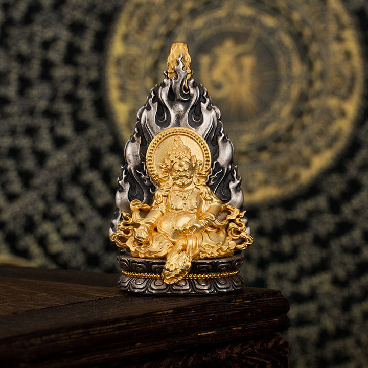 Halskette mit Anhänger aus 925er Sterlingsilber mit Buddha Stones, tibetisches Gelb, Jambhala, Gott des Reichtums, Segen - image 8