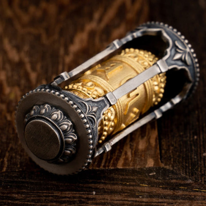 Halskette mit Anhänger „Buddha Stones“ aus 925er Sterlingsilber, tibetische Gebetsmühle „Om Mani Padme Hum“ - image 3