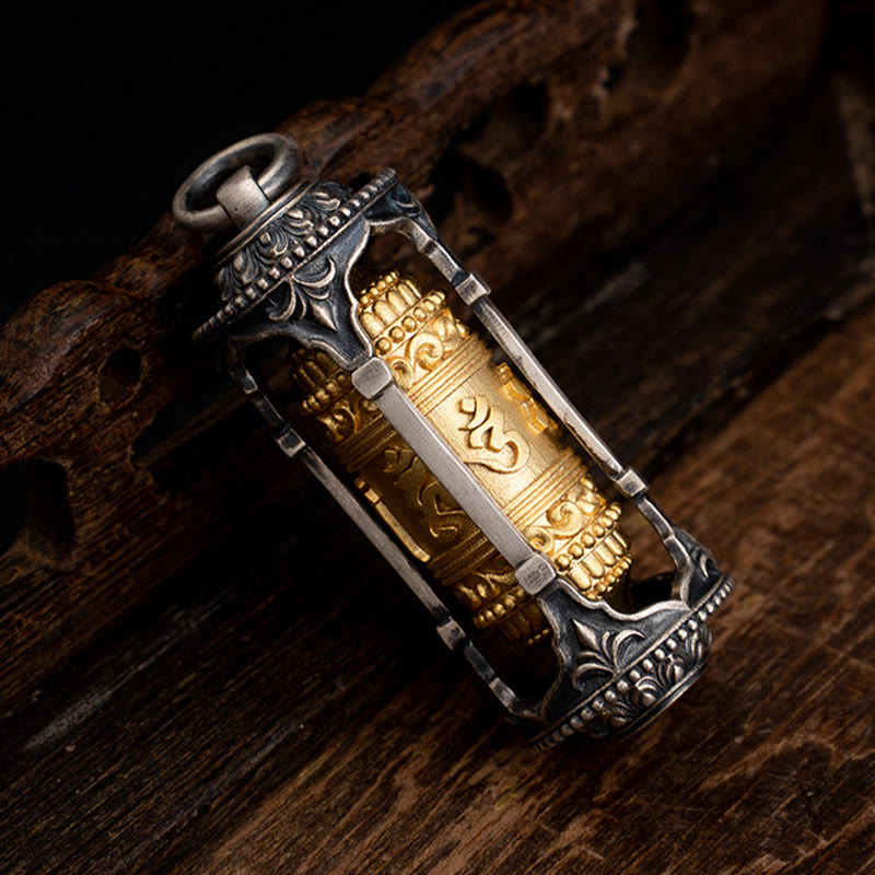 Halskette mit Anhänger „Buddha Stones“ aus 925er Sterlingsilber, tibetische Gebetsmühle „Om Mani Padme Hum“ - image 9