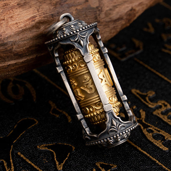 Halskette mit Anhänger „Buddha Stones“ aus 925er Sterlingsilber, tibetische Gebetsmühle „Om Mani Padme Hum“ - image 3