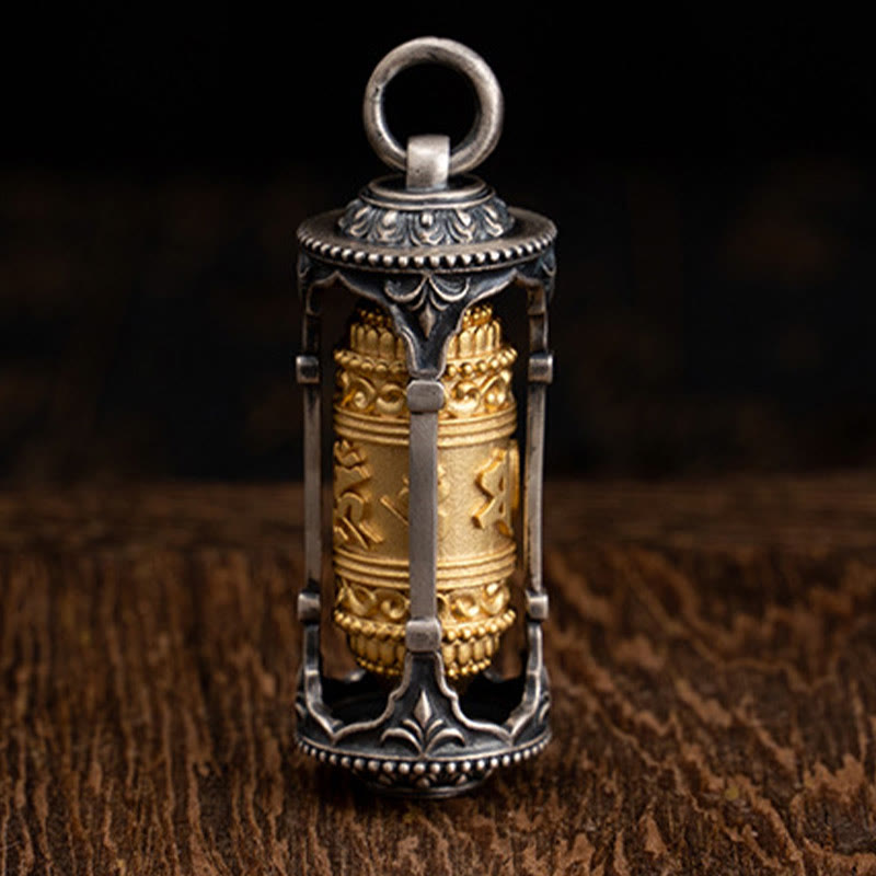Halskette mit Anhänger „Buddha Stones“ aus 925er Sterlingsilber, tibetische Gebetsmühle „Om Mani Padme Hum“ - image 2