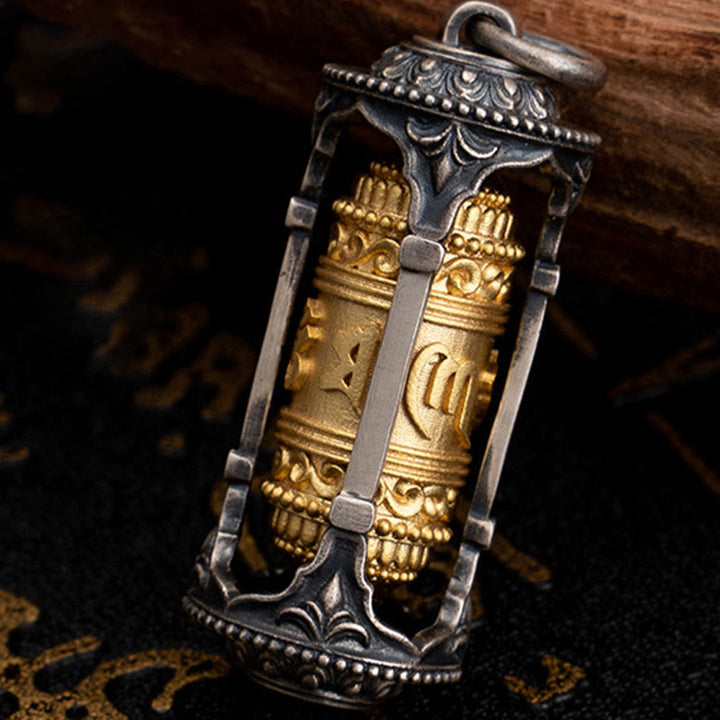 Halskette mit Anhänger „Buddha Stones“ aus 925er Sterlingsilber, tibetische Gebetsmühle „Om Mani Padme Hum“ - image 9