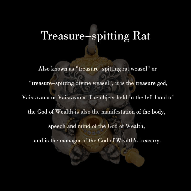 Halskette mit Anhänger „Buddha Stones“ aus 925er Sterlingsilber, tibetische Schatz spuckende Ratte, Schutz - image 10