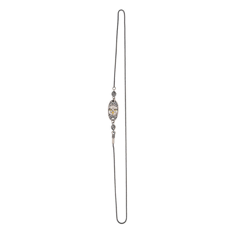 Buddha Stones, 925er Sterlingsilber, tibetische Zakiram, Göttin des Reichtums, Bodhisattva Tara, Om Mani Padme Hum, Schutz, Metallkette, Halskette - Bodhisattva Tara 49cm Kette - image 7
