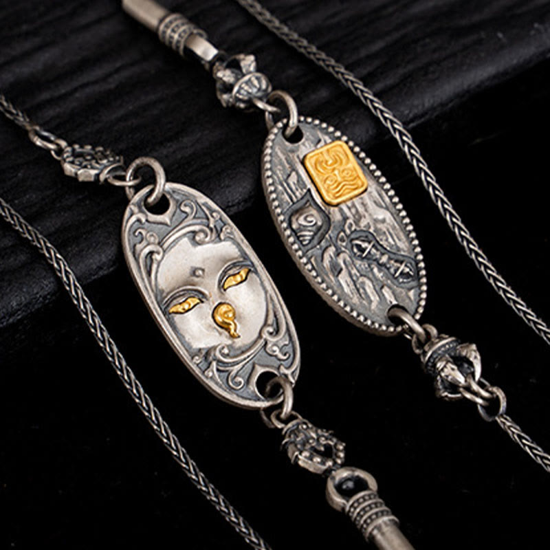 Buddha Stones, 925er Sterlingsilber, tibetische Zakiram, Göttin des Reichtums, Bodhisattva Tara, Om Mani Padme Hum, Schutz, Metallkette, Halskette - image 10