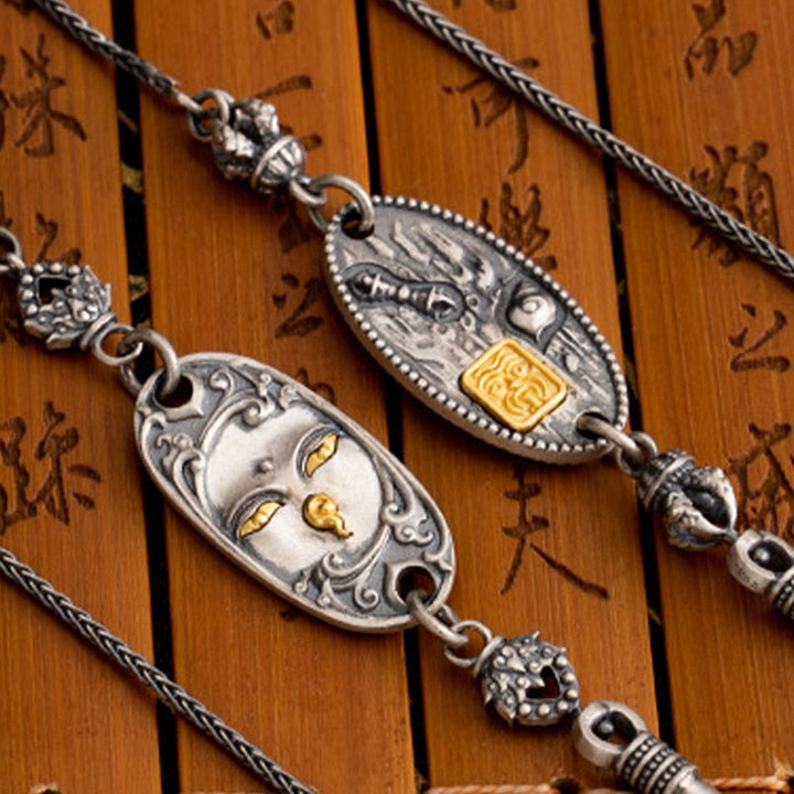Buddha Stones, 925er Sterlingsilber, tibetische Zakiram, Göttin des Reichtums, Bodhisattva Tara, Om Mani Padme Hum, Schutz, Metallkette, Halskette - image 12