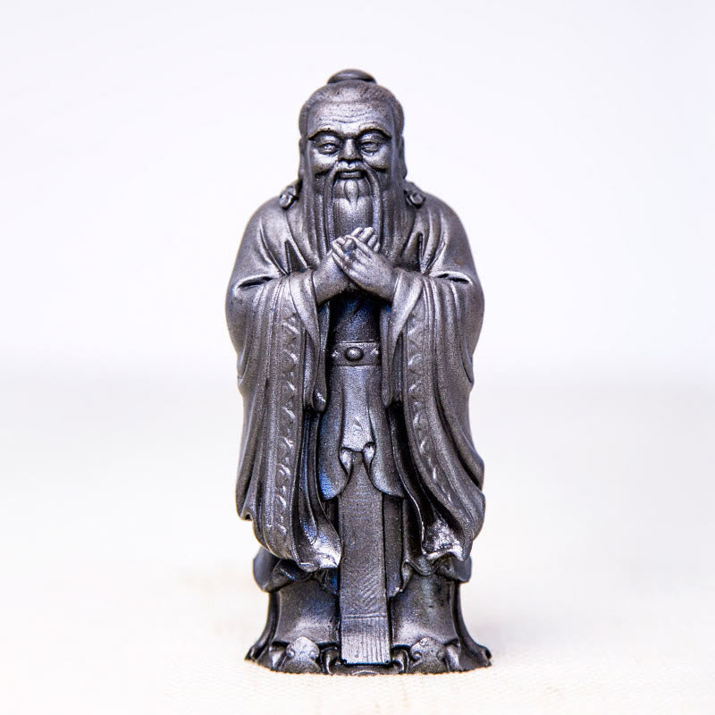 Buddha Stones , handgefertigt, Konfuzius, Eisenpulver, Rostguss, Kunstharz, Statue, Heimdekoration - Polierte Ausführung 14 x 4,5 x 4,3 cm - image 14