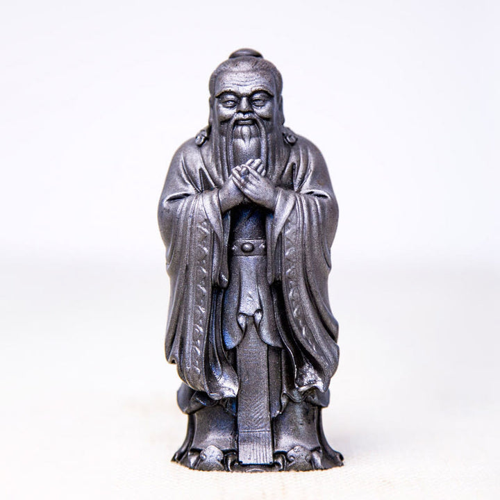 Buddha Stones , handgefertigt, Konfuzius, Eisenpulver, Rostguss, Kunstharz, Statue, Heimdekoration - Polierte Ausführung 14 x 4,5 x 4,3 cm - image 14
