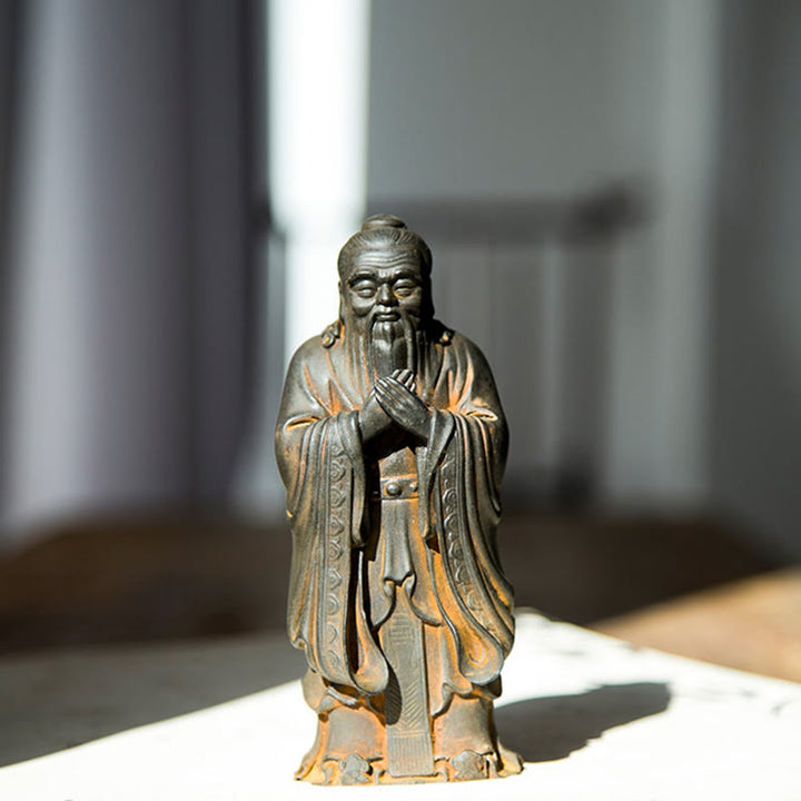Buddha Stones , handgefertigt, Konfuzius, Eisenpulver, Rostguss, Kunstharz, Statue, Heimdekoration - image 8