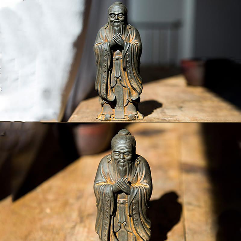 Buddha Stones , handgefertigt, Konfuzius, Eisenpulver, Rostguss, Kunstharz, Statue, Heimdekoration - image 10