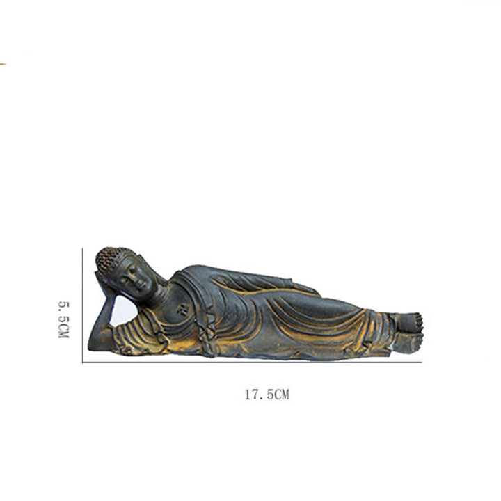Buddha Stones , liegender Buddha Shakyamuni, Eisenpulver, Rostguss-Harz-Statue, Heimdekoration - image 15