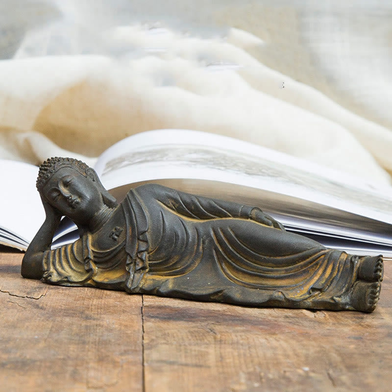 Buddha Stones , liegender Buddha Shakyamuni, Eisenpulver, Rostguss-Harz-Statue, Heimdekoration - image 2