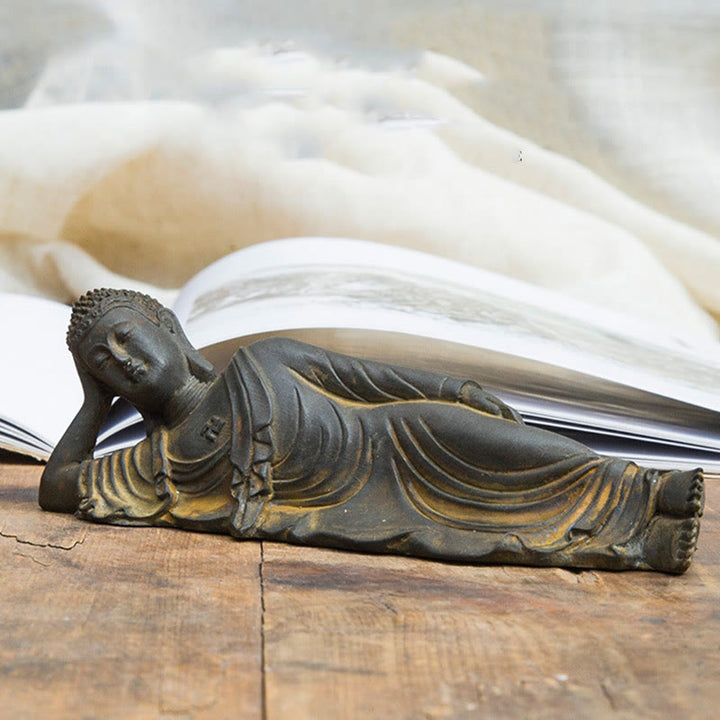 Buddha Stones , liegender Buddha Shakyamuni, Eisenpulver, Rostguss-Harz-Statue, Heimdekoration - image 2