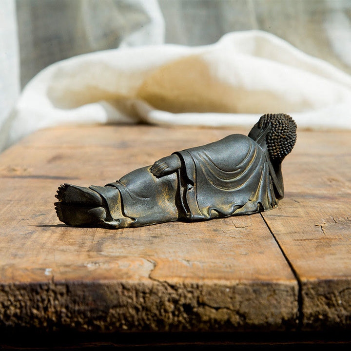 Buddha Stones , liegender Buddha Shakyamuni, Eisenpulver, Rostguss-Harz-Statue, Heimdekoration - image 3