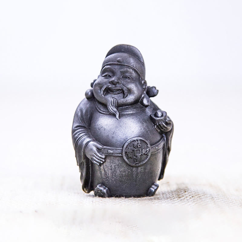 Buddha Stones, handgefertigt, literarischer Militärgott des Reichtums, Eisenpulver, Rostguss-Harz-Statue, Heimdekoration - Polierte Version - Literarischer Gott des Reichtums 7*4,6*4 cm - image 10