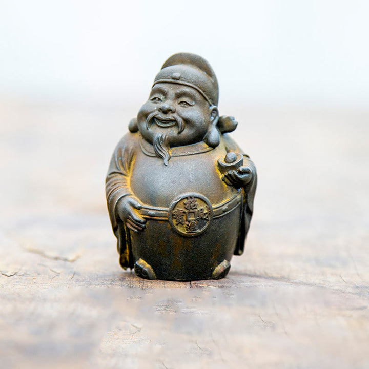 Buddha Stones, handgefertigt, literarischer Militärgott des Reichtums, Eisenpulver, Rostguss-Harz-Statue, Heimdekoration - Rust-Version - Literarischer Gott des Reichtums 7*4,6*4 cm - image 2