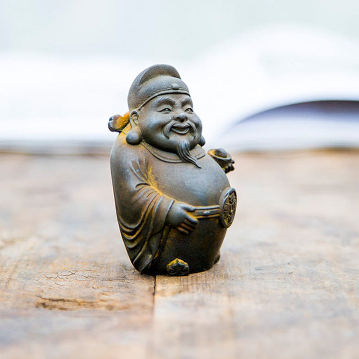Buddha Stones, handgefertigt, literarischer Militärgott des Reichtums, Eisenpulver, Rostguss-Harz-Statue, Heimdekoration - image 4