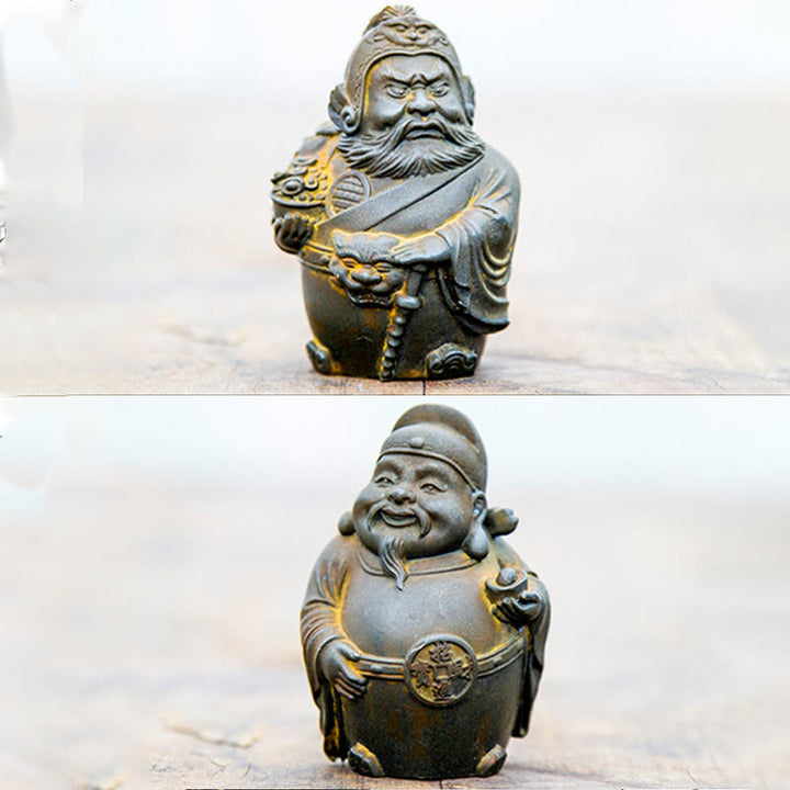 Buddha Stones, handgefertigt, literarischer Militärgott des Reichtums, Eisenpulver, Rostguss-Harz-Statue, Heimdekoration - image 1