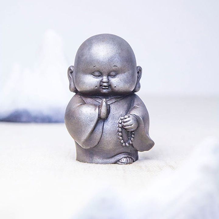 Buddha Stones , handgefertigt, kleiner Mönch, Eisenpulver, Rostguss-Harz, Statue, Heimdekoration - image 19