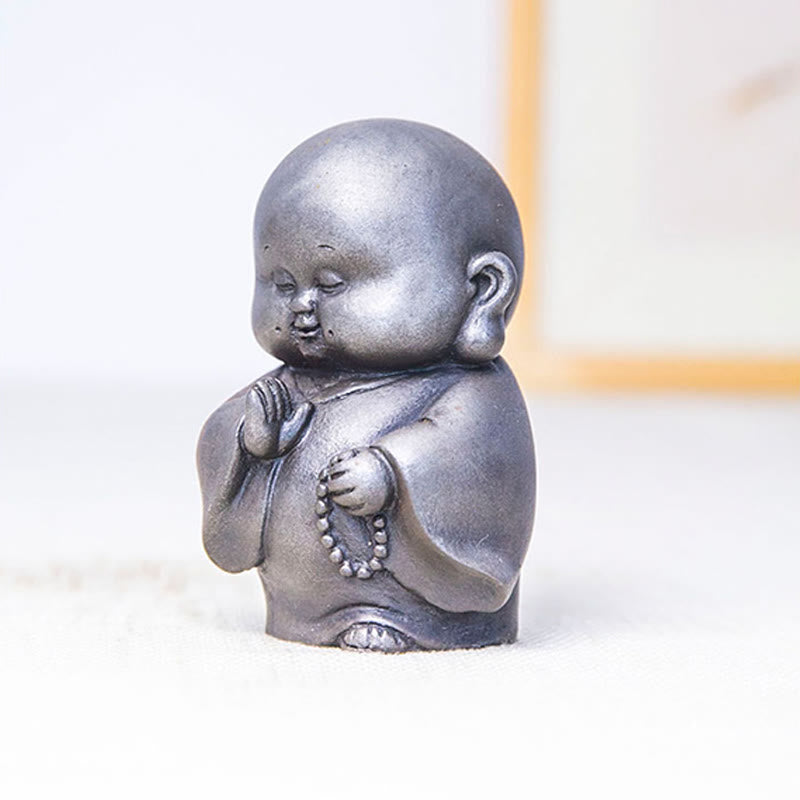 Buddha Stones , handgefertigt, kleiner Mönch, Eisenpulver, Rostguss-Harz, Statue, Heimdekoration - image 22