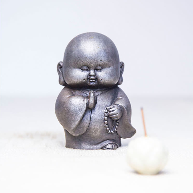 Buddha Stones , handgefertigt, kleiner Mönch, Eisenpulver, Rostguss-Harz, Statue, Heimdekoration - image 25