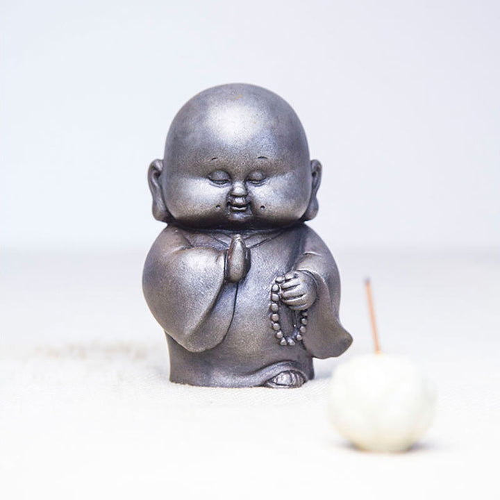 Buddha Stones , handgefertigt, kleiner Mönch, Eisenpulver, Rostguss-Harz, Statue, Heimdekoration - image 25