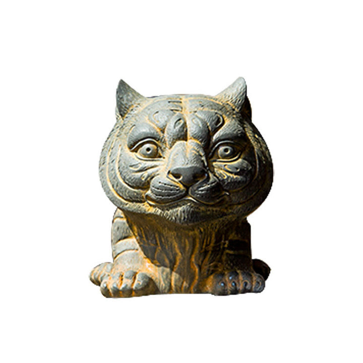 Buddha Stones , handgefertigt, klein, schöne Tiger-Statue aus Eisenpulver und Rost, Kunstharz, Heimdekoration - image 6
