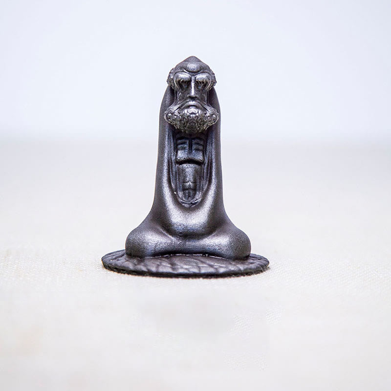 Buddha Stones , handgefertigt, Bodhidharma, Eisenpulver, Rostguss, Kunstharz, Statue, Heimdekoration - Polierte Version 10 x 7,1 x 7,1 cm - image 13