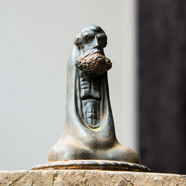 Buddha Stones , handgefertigt, Bodhidharma, Eisenpulver, Rostguss, Kunstharz, Statue, Heimdekoration - image 6