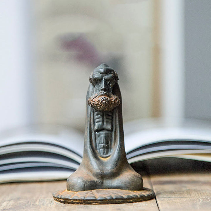 Buddha Stones , handgefertigt, Bodhidharma, Eisenpulver, Rostguss, Kunstharz, Statue, Heimdekoration - image 1