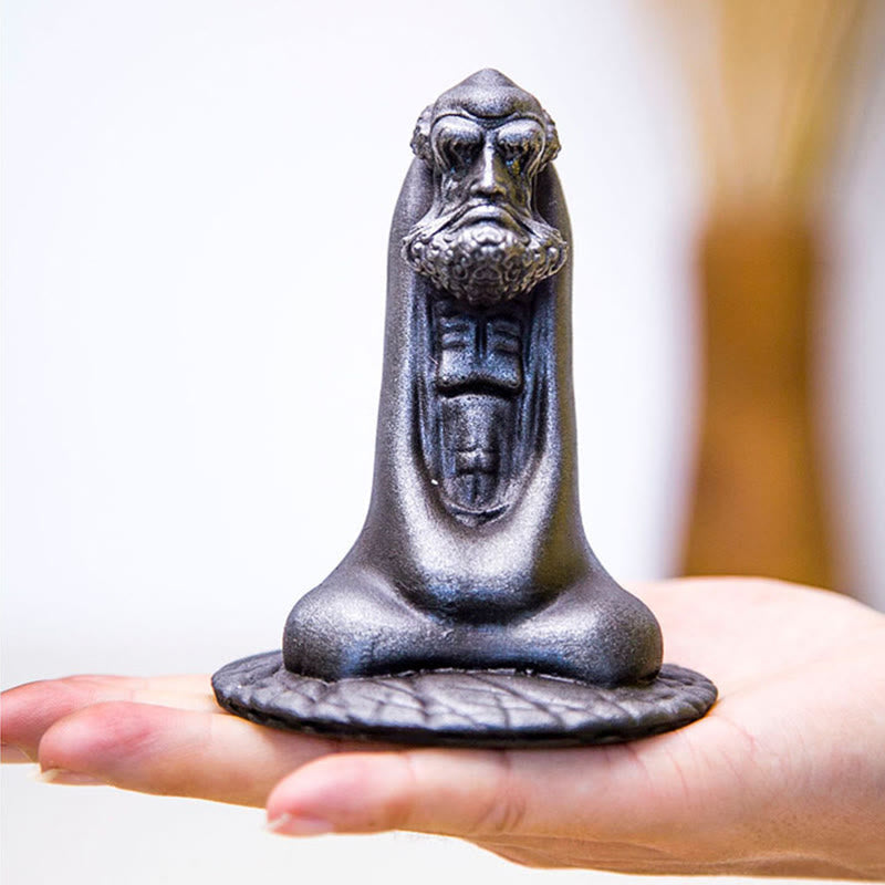 Buddha Stones , handgefertigt, Bodhidharma, Eisenpulver, Rostguss, Kunstharz, Statue, Heimdekoration