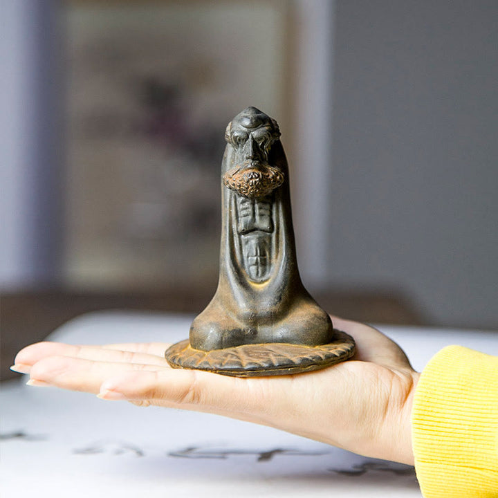 Buddha Stones , handgefertigt, Bodhidharma, Eisenpulver, Rostguss, Kunstharz, Statue, Heimdekoration