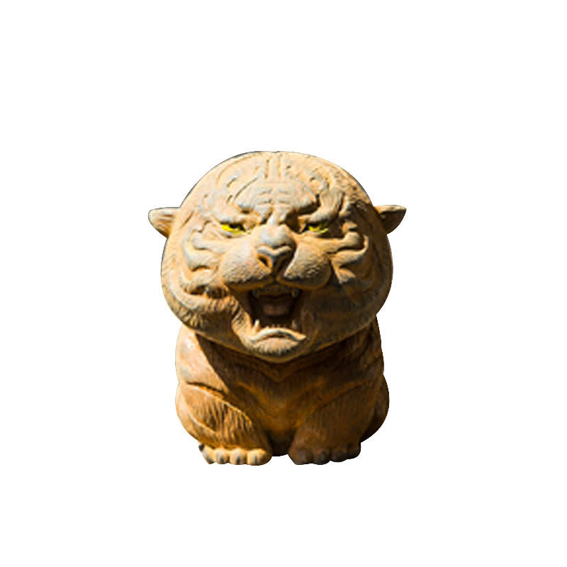 Buddha Stones , handgefertigt, Mini-Roaring Tiger, Eisenpulver, Rostguss-Harz, Statue, Heimdekoration