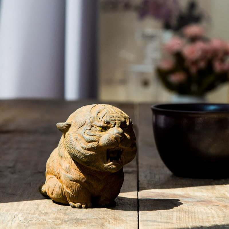 Buddha Stones , handgefertigt, Mini-Roaring Tiger, Eisenpulver, Rostguss-Harz, Statue, Heimdekoration - image 9