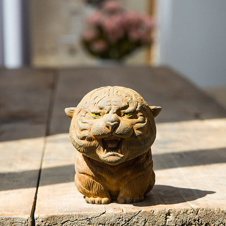 Buddha Stones , handgefertigt, Mini-Roaring Tiger, Eisenpulver, Rostguss-Harz, Statue, Heimdekoration - image 10