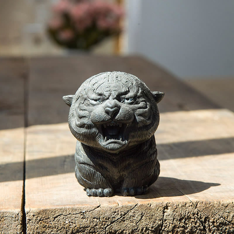 Buddha Stones , handgefertigt, Mini-Roaring Tiger, Eisenpulver, Rostguss-Harz, Statue, Heimdekoration - image 15
